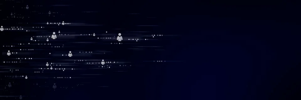 Linked abstract white human.Headline background. Stock Illustration