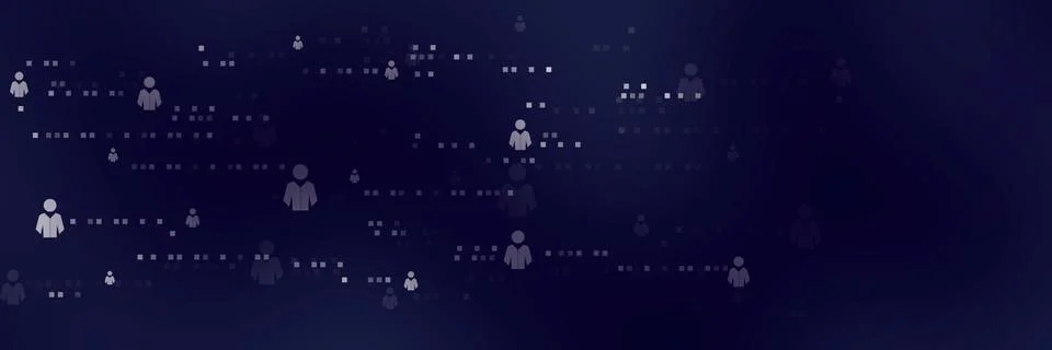 Linked abstract white human.Headline background. Stock Illustration