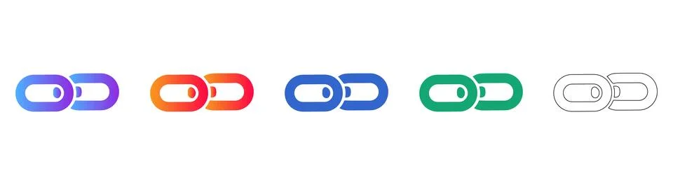 Linked Chain Connection Icons Stockillustratie
