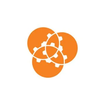 Linked chart circle logo vector Stock Illustration