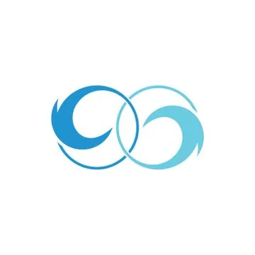 Linked circle geometric curves shape circle logo vector Stock-Illustration