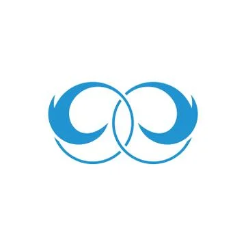 Linked circle geometric curves shape circle logo vector 스톡 일러스트