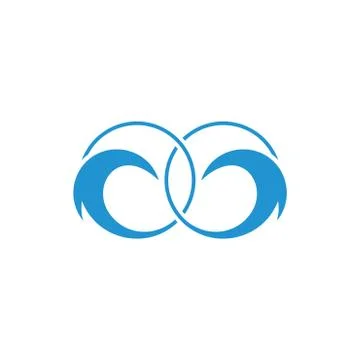 Linked circle geometric waves circle logo vector Stock Illustration