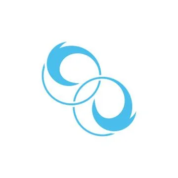 Linked circle geometric waves circle logo vector Stock Illustration