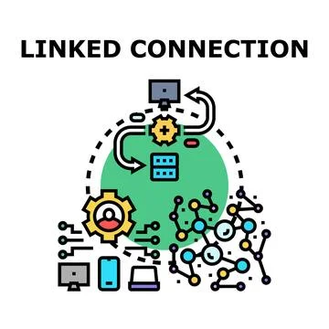Linked connection business workflow system concept Stock Illustration