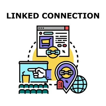 Linked connection concept illustrating global networking and digital commun.. Stock Illustration