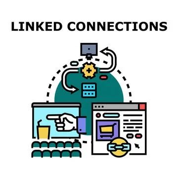 Linked connections vector concept illustration technology Stock Illustration