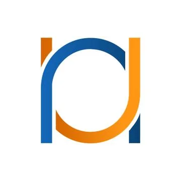 Linked Curved Letter U Shape Symbol Stock Illustration