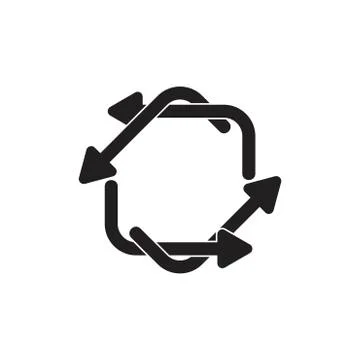 Linked curves arrows rotate logo vector Stock Illustration