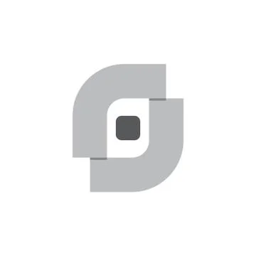 Linked curves dot paper 3d logo vector Stock Illustration