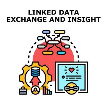 Linked data exchange and insight concept illustration Stock Illustration