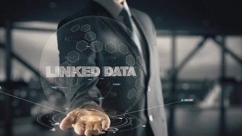 Linked Data with hologram businessman concept Stock Footage 111343353