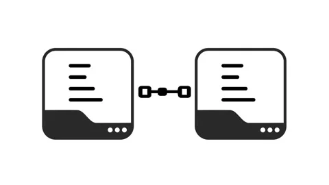Linked Files Icon Stock Footage 343508394