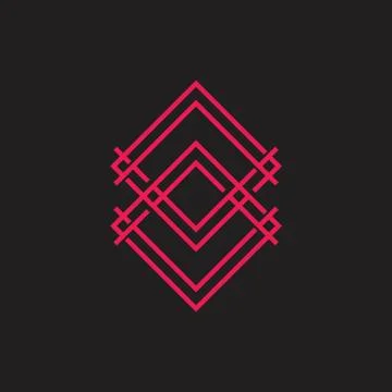 Linked frame geometric lines art vector Illustrazione stock