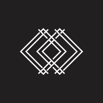 Linked frame geometric lines art vector Stock Illustration