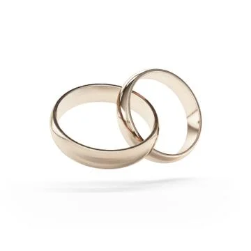 Linked gold wedding rings Ilustración de archivo