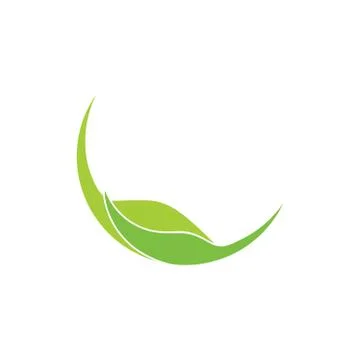 Linked green leaf circle abstract natural logo vector Stock Illustration