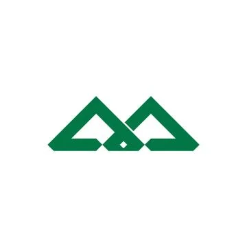 Linked green triangle mountain logo vector Stock Illustration