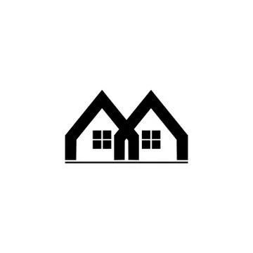 Linked house geometric logo vector Stock Illustration