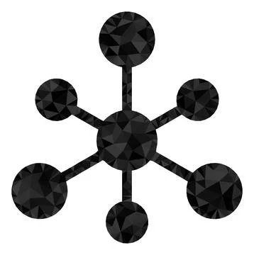 Linked Hub Polygonal Icon Stock Illustration