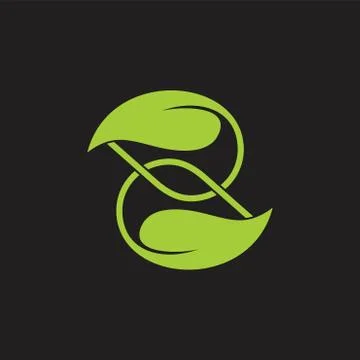 Linked leaf flat monogram logo vector Illustrazione stock