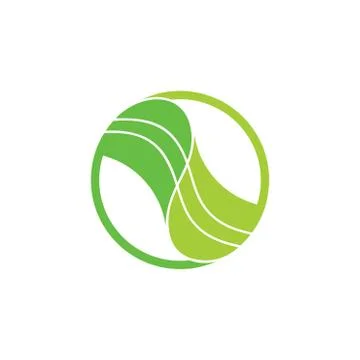Linked leaf shape circle logo vector Stock Illustration
