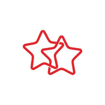 Linked line geometric two star symbol logo vector Stock Illustration