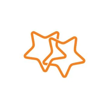 Linked line geometric two star symbol logo vector Stock Illustration