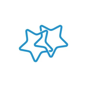 Linked line geometric two star symbol logo vector Stock Illustration