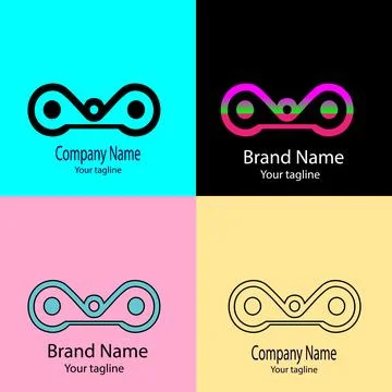 Linked Node Connect logo design Stock Illustration