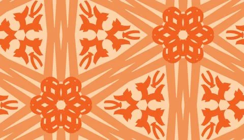 Linked Orange Lines Pattern Stock Illustration