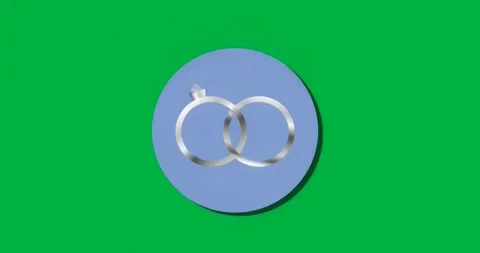 Linked rings appearing on blue disc over... | Stock Video | Pond5