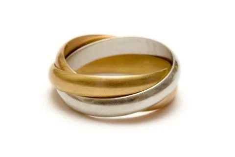 Linked Rings Isolated on a White Background Фото