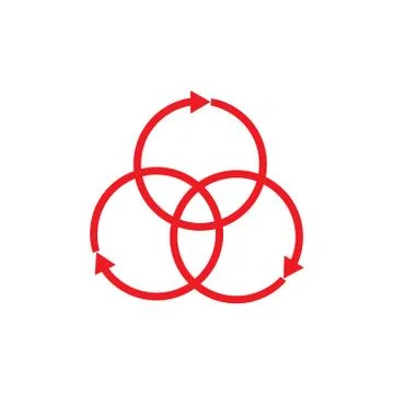 Linked rotation arrows line simple chart vector イラスト素材
