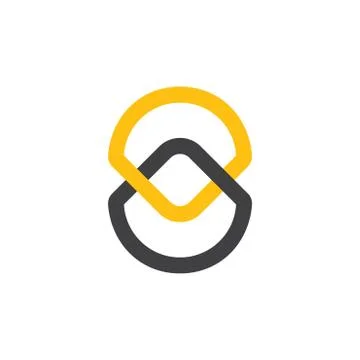 Linked simple circle colorful logo vector Stock Illustration