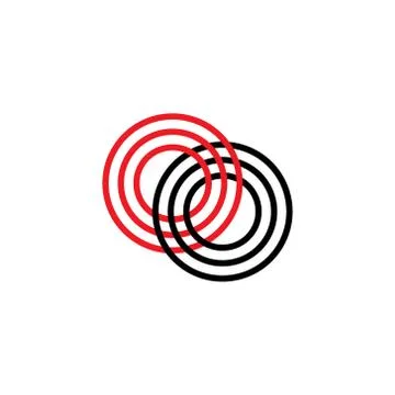 Linked stripes circle chain logo vector Ilustración de archivo