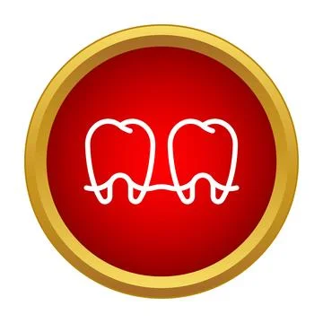 Linked teeth icon representing dental care health Stock Illustration