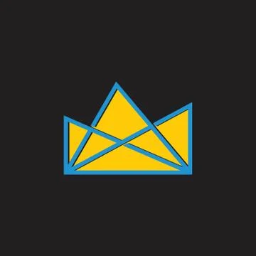 Linked triangles thin lines art logo vector Stock Illustration