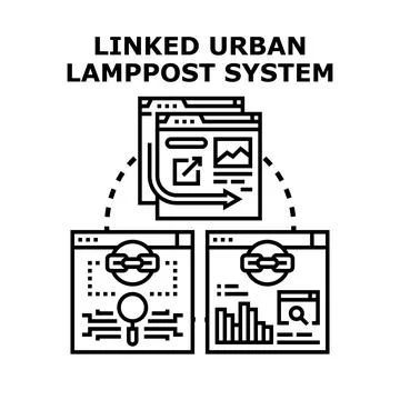 Linked urban smart system planning and development Stock Illustration