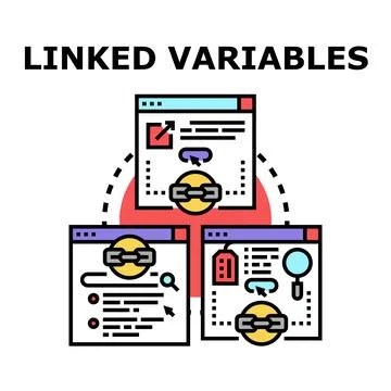 Linked variables connecting data and information online イラスト素材