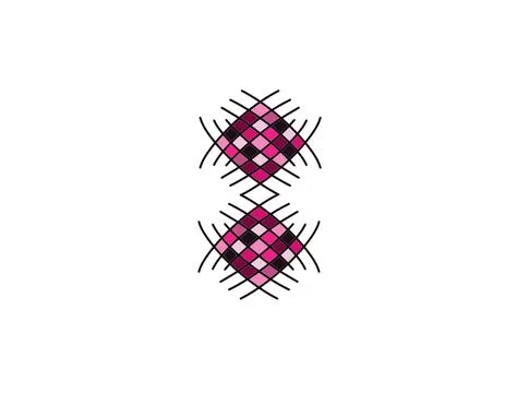 Linked Woven Diamond Elements Stock Illustration