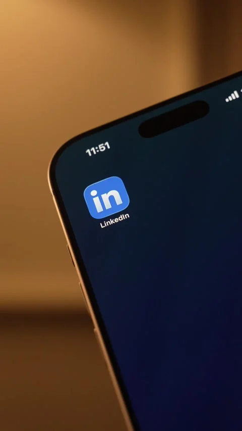 LinkedIn App Opening on Smartphone Screen Stock Footage 343415286