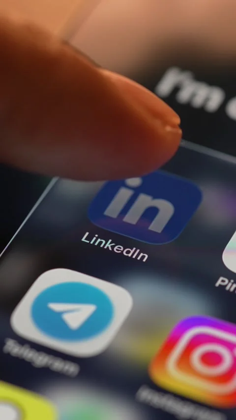 LinkedIn App Opening on Smartphone Screen Stock Footage 343416159