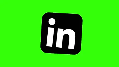 LinkedIn icon ackground animated, logo symbol, social media Stock Footage 244150118