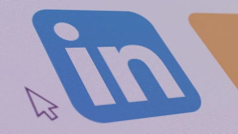 Linkedin Icon Click Close Up Stock Footage 163794742