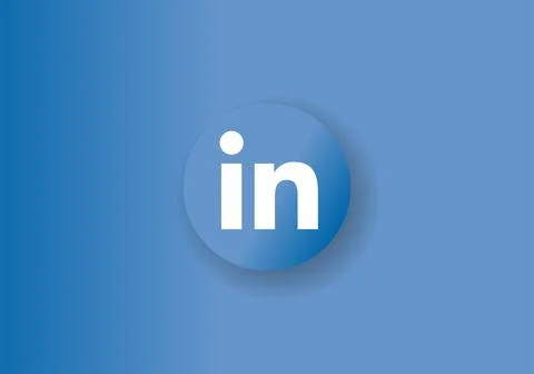 Linkedin icon printed on paper. Linkedin is an online social networking service Stock Illustration
