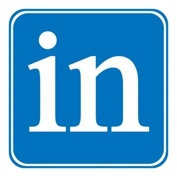 Linkedin icon on white. Stock Illustration