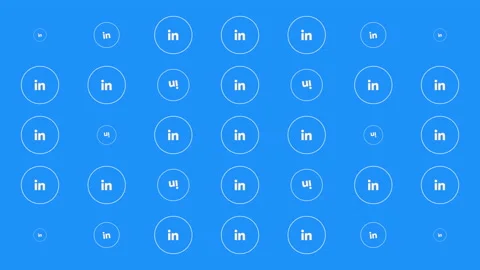 LinkedIn icons pattern on network background Stock Footage 170126988