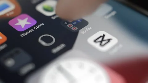 Linkedin job social network app open on iphone screen. Stock Footage 274131209