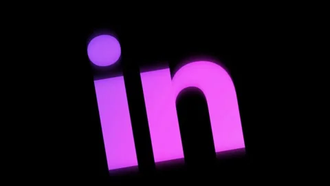 LinkedIn logo animation on a simple black background Stock Footage 313520420